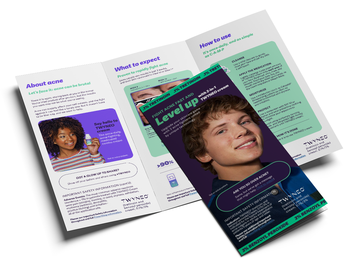 An image of the TWYNEO cream patient brochure.