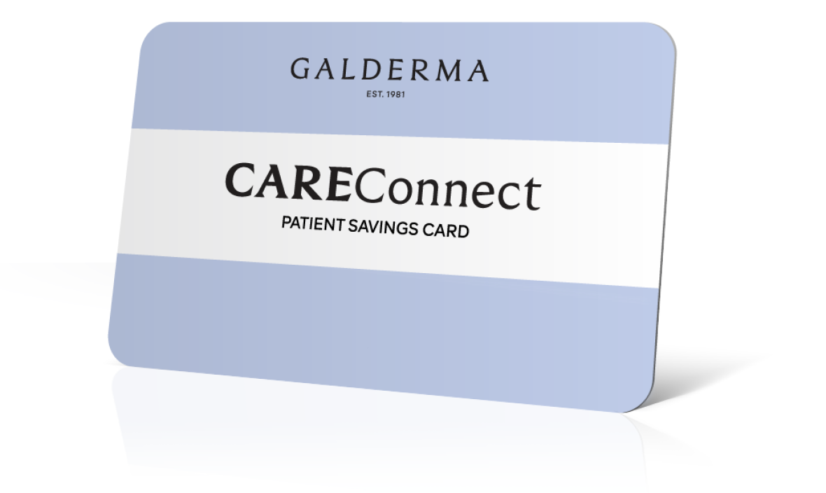 An image of the Galderma CareConnect Patient Savings card.