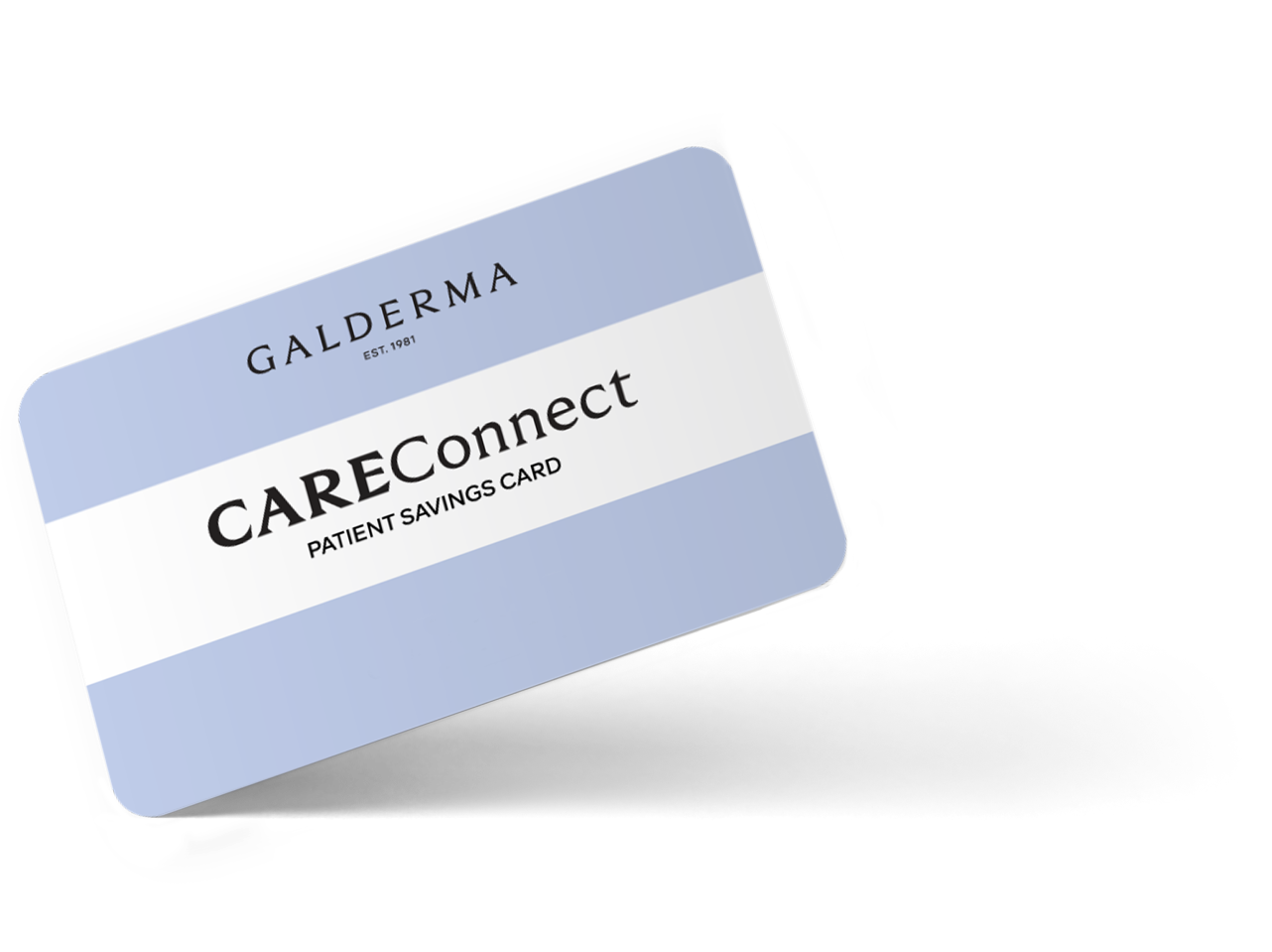 Image of the Galderma CareConnect Savings card.