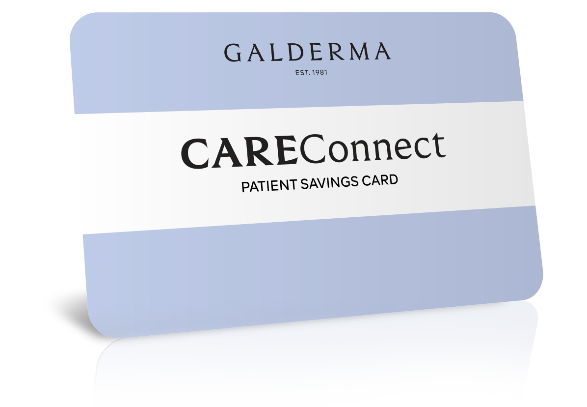An image of the Galderma CareConnect Patient Savings card.