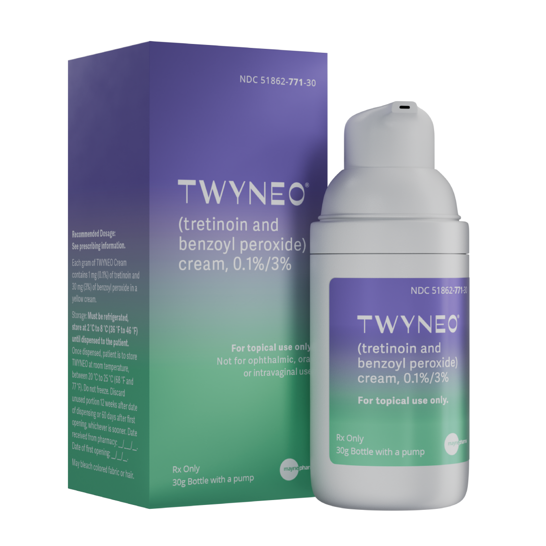 Image of the TWYNEO cream box and bottle beside it.